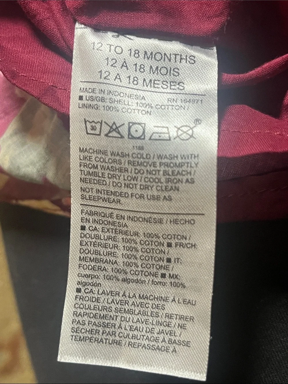 Janie and Jack Maroon and Yellow Floral Smocked Tiered Dress, size 12-18 months